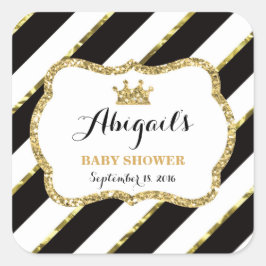 Little Princess Sticker, Black, Faux Glitter Fyrkantigt Klistermärke