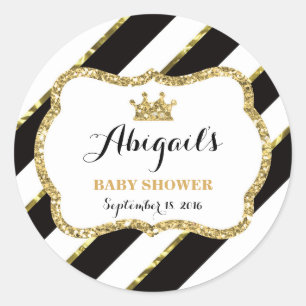 Little Princess Sticker, Black, Faux Glitter Runt Klistermärke