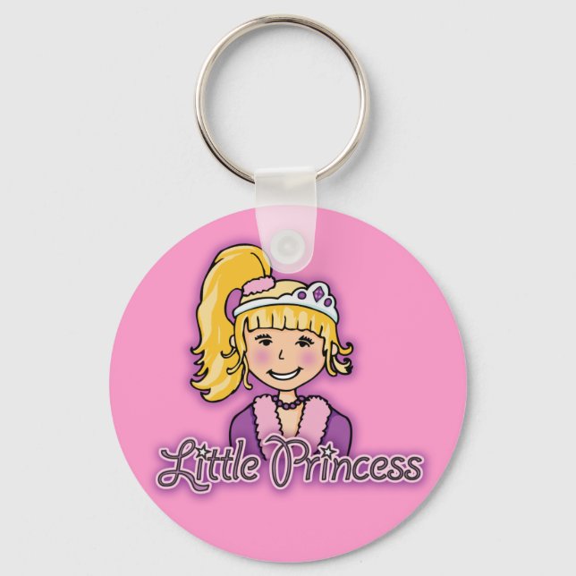 Little Princess text blonde rosa keychain Nyckelring (Framsida)