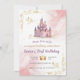 Little princess Theme invitaion. Kids party. Inbjudningar