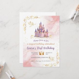 Little princess Theme invitaion. Kids party. Inbjudningar