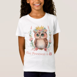 Little Princess Uggla Eighth Birthday T Shirt