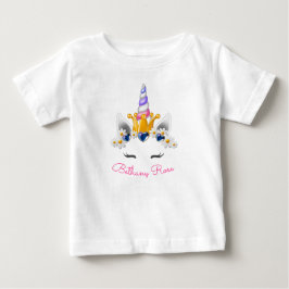 Little Princess Unicorn Krona och Scepter Flowers T Shirt