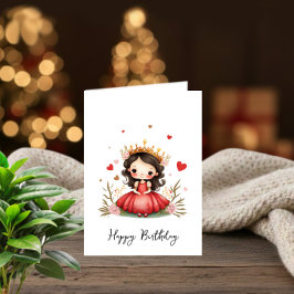 Little princess with red dress inbjudan