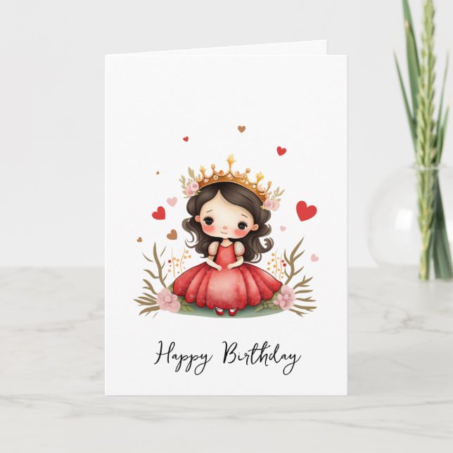 Little princess with red dress inbjudan (Framsida)
