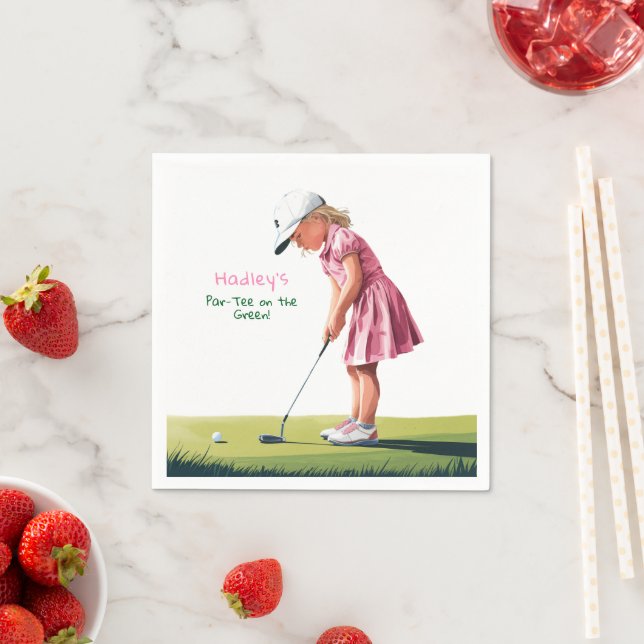 Little Pro In Rosa: Birthday on Grönt Pappersservett (Insitu)