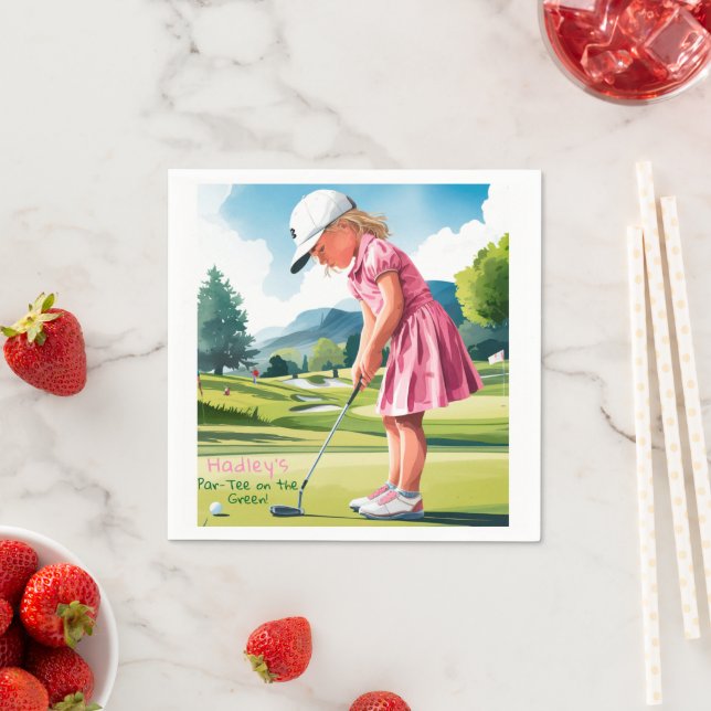 Little Pro In Rosa: Birthday on Grönt Pappersservett (Insitu)