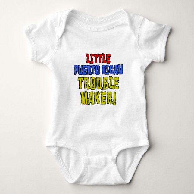 Little Puerto Rican Trouble Maker T-shirt (Framsida)