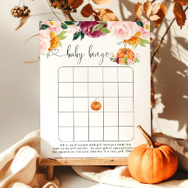 Little pumkin burgundy blommigt baby bingo-spel