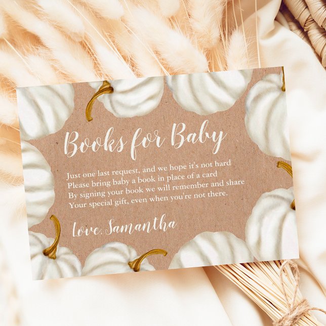 Little pumkin Kraft bokar för babydusch Tilläggskort (Little pumpkin kraft books for baby shower enclosure card)