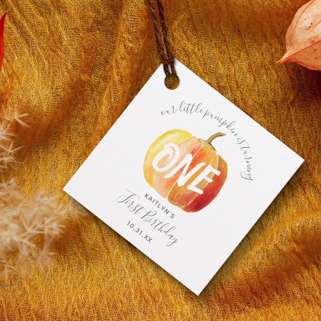 Little Pumpkin 1st Birthday Gåvor Etiketter (Skapare uppladdad)