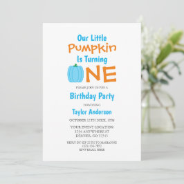 Little Pumpkin 1st Birthday Inbjudningar