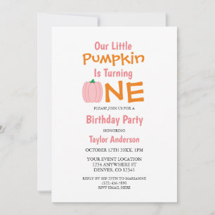 Little Pumpkin 1st Birthday Inbjudningar