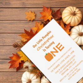 Little Pumpkin 1st Birthday Inbjudningar