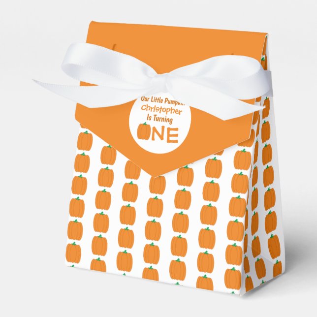 Little Pumpkin 1st Birthday Presentaskar (Framsidan Sidan)