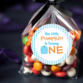 Little Pumpkin 1st Birthday Runt Klistermärke
