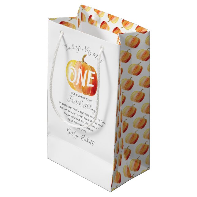 Little Pumpkin 1st Birthday Tack (Framsidan Vinklad)