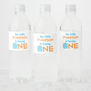 Little Pumpkin 1st Birthday Vattenflaskor Etikett