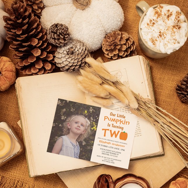 Little Pumpkin 2:a födelsedagen Inbjudningar (Skapare uppladdad)