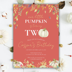Little Pumpkin 2:a födelsedagen Inbjudningar