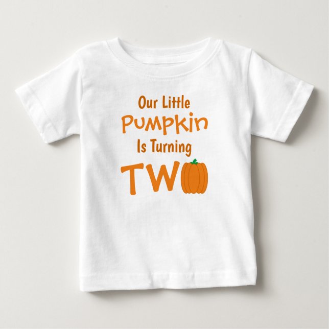 Little Pumpkin 2:a födelsedagen T Shirt (Framsida)