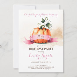 Little Pumpkin 3:e födelsedagspartiets inbjudan Gi