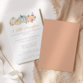 Little Pumpkin Autumn Blommigt Baby Shower Inbjudningar