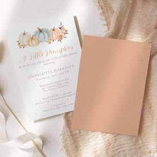 Little Pumpkin Autumn Blommigt Baby Shower Inbjudningar