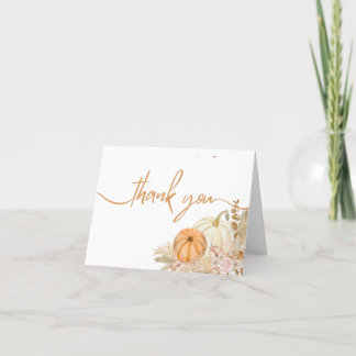 Little Pumpkin Autumn Boho Fall Blommigt Baby Show Tack Kort