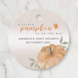 Little Pumpkin Autumn Fall Baby Shower Gåvor Etiketter