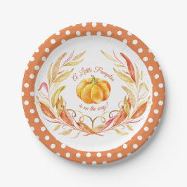 Little Pumpkin Autumn Fall Baby Shower Polkadot