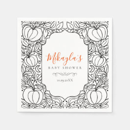 Little Pumpkin Autumn Fall Halloween Baby Shower Pappersservett