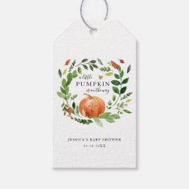 Little Pumpkin Autumn Fall Tack Greenery Presentetikett