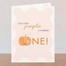 Little Pumpkin Autumn faller första födelsedag Inbjudan