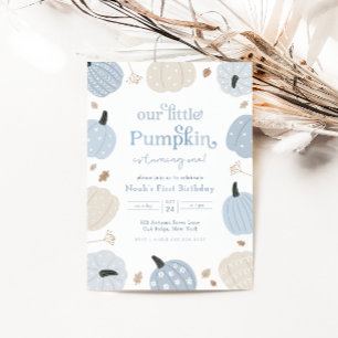 Little Pumpkin Autumn First Birthday Inbjudningar