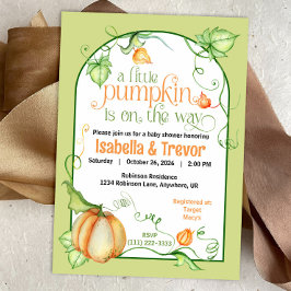 Little Pumpkin Autumn Gender Neutral Baby Shower Inbjudningar