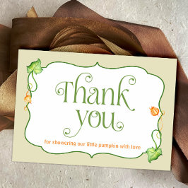 Little Pumpkin Autumn Gender Neutral Baby Shower Tack Kort