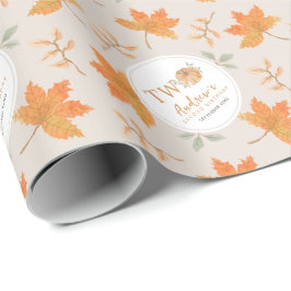 Little Pumpkin Autumn Löv faller 2:a födelsedag Presentpapper
