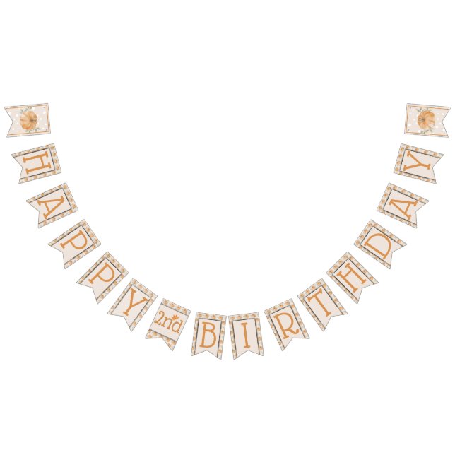 Little Pumpkin Autumn Löv faller 2:a födelsedag Vimplar (Alla)