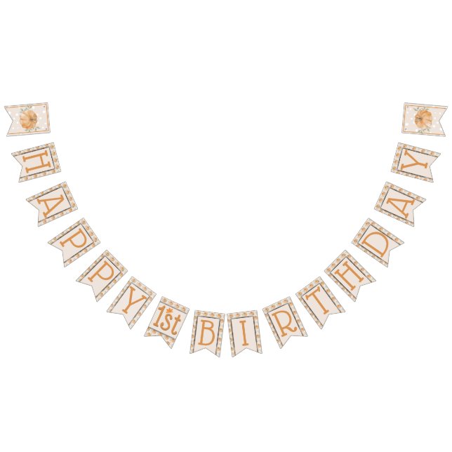 Little Pumpkin Autumn Löv faller första födelsedag Vimplar (Alla)