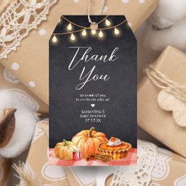 Little Pumpkin Autumn Picnic Baby Shower Favor Tag Presentetikett