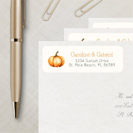 Little Pumpkin Autumn Shower Birthday Returadress Etikett