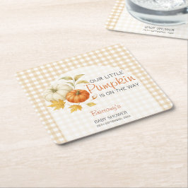 Little Pumpkin Autumn Shower Underlägg Papper Kvadrat