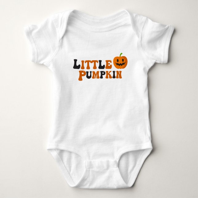 Little Pumpkin Baby Halloween Bodykostym T Shirt (Framsida)
