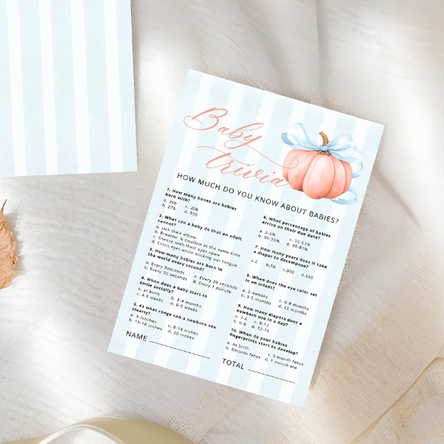 Little Pumpkin Baby Shower Baby Trivia Game (Skapare uppladdad)