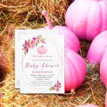 Little Pumpkin Baby Shower Blommigt Inbjudan