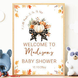 Little Pumpkin Baby Shower Blommigt & Play Welcome Poster