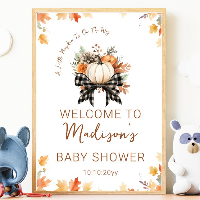 Little Pumpkin Baby Shower Blommigt & Play Welcome Poster (Skapare uppladdad)
