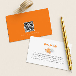 Little Pumpkin Baby Shower Bokar för Baby QR-kod Tilläggskort
