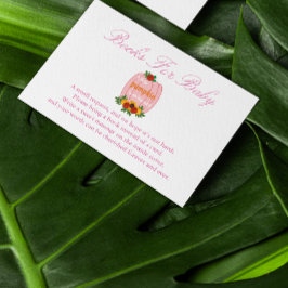 Little Pumpkin Baby Shower Bokar för Baby Tilläggskort